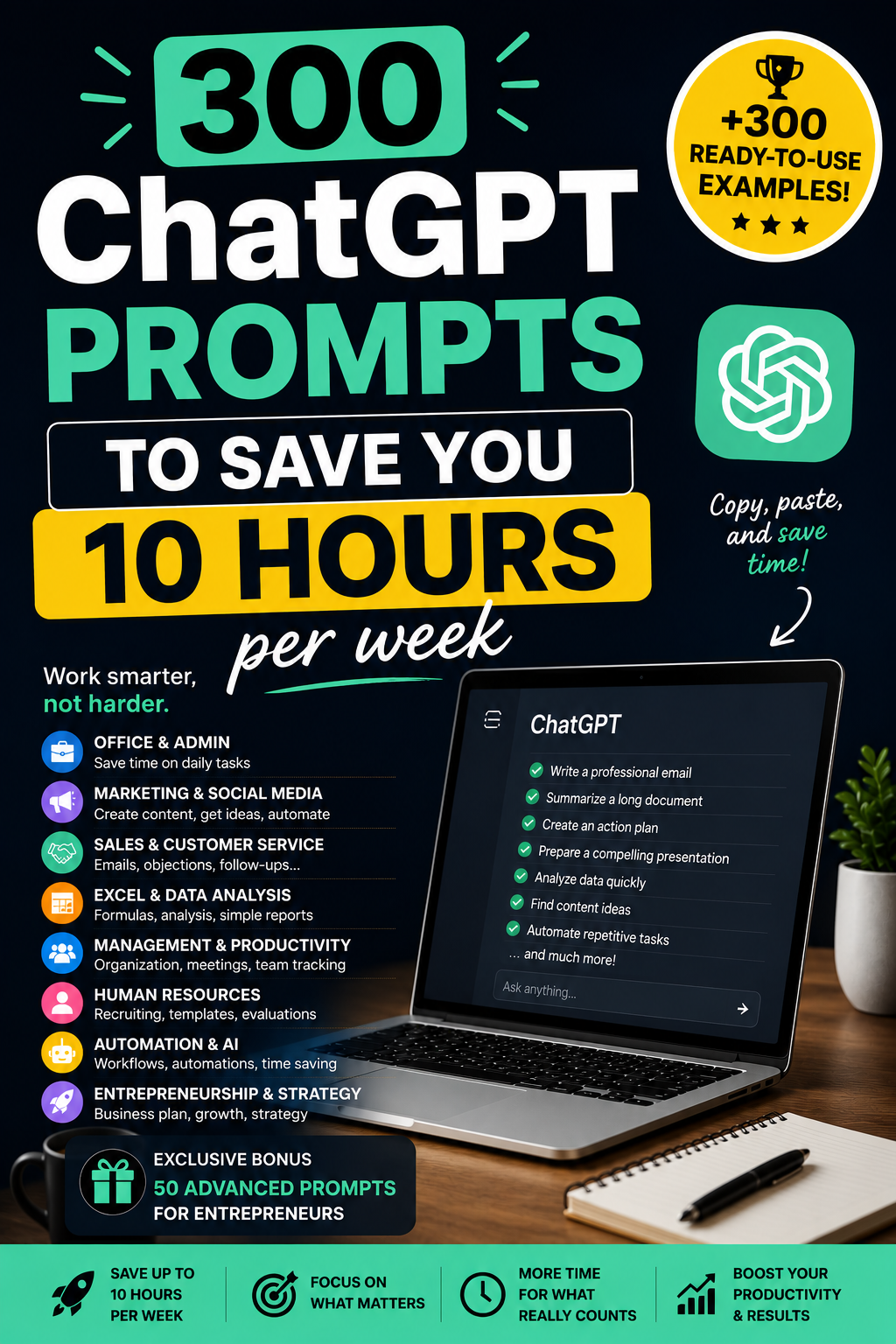 300 ChatGPT Prompts – Save Time at Work